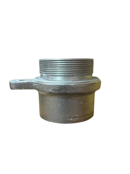 Heavy duty aluminium dip cap - side view showing the machined external thread and the drilled lug
