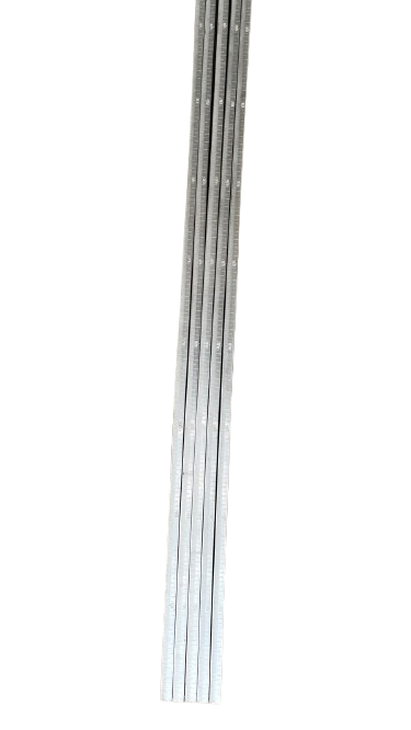 Aluminium dip rods - full length view of a set of rods stood together