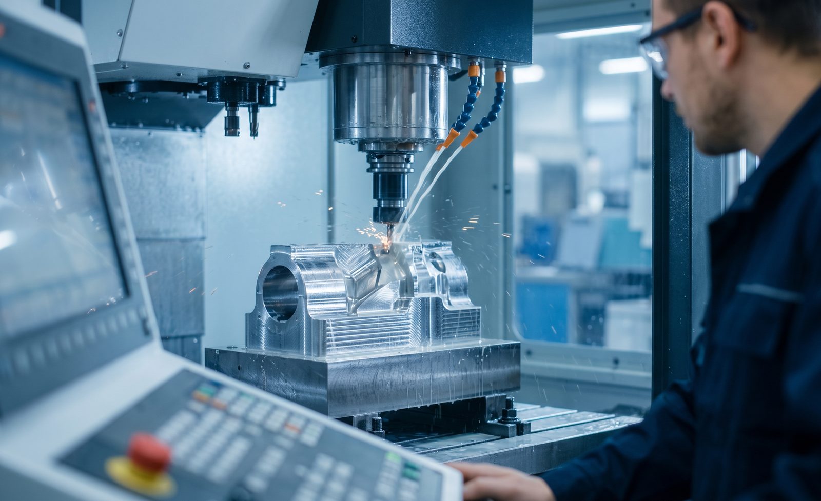 Machining operation on the shop floor