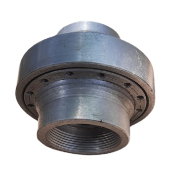 Aluminium pressure vacuum valve - body view showing the ring of relief ports and the threaded bottom connection